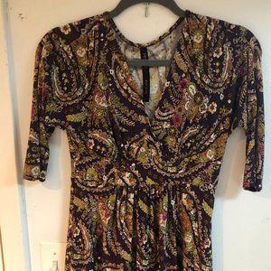 RENEE C. Dress, Small, 3/4 sleeve, Empire waist, Paisley
